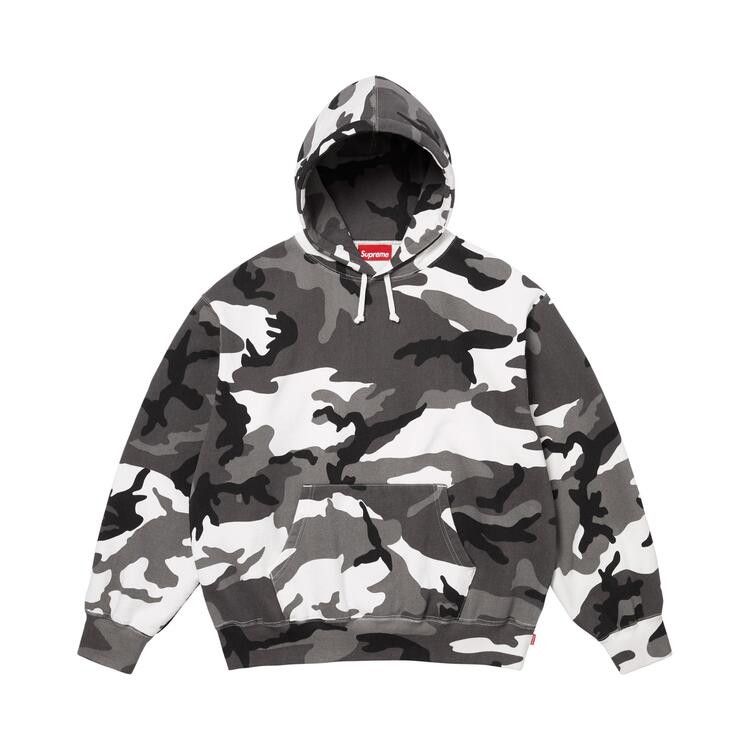 Supreme Satin Applique Hooded Sweatshirt (SS26) Snow Camo – hlavní pohled | Purekickz
