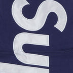Supreme Satin Applique Hooded Sweatshirt (SS26) Washed Navy – detail | Purekickz
