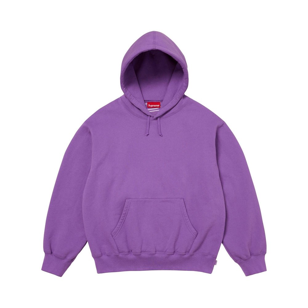 Supreme Satin Applique Hoodie Violet – hlavní pohled | Purekickz