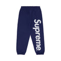 Supreme Satin Applique Sweatpant (SS26) Washed Navy – hlavní pohled | Purekickz