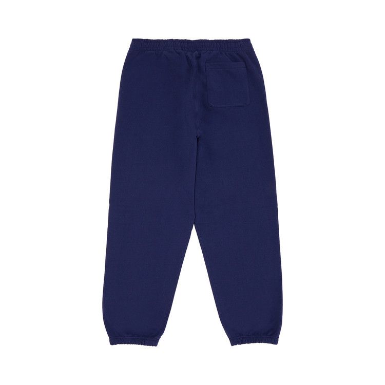 Supreme Satin Applique Sweatpant (SS26) Washed Navy – boční pohled | Purekickz