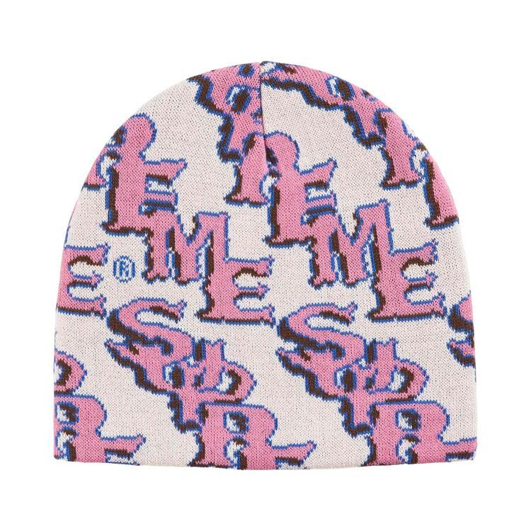 Supreme Slanted Gothic Outline Beanie White/Pink – hlavní pohled | Purekickz