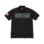 Supreme Twill Appliqué Polo Black – hlavní pohled | Purekickz