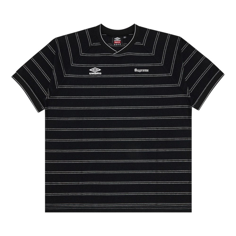 Supreme Umbro Stripe Soccer Jersey Black – hlavní pohled | Purekickz