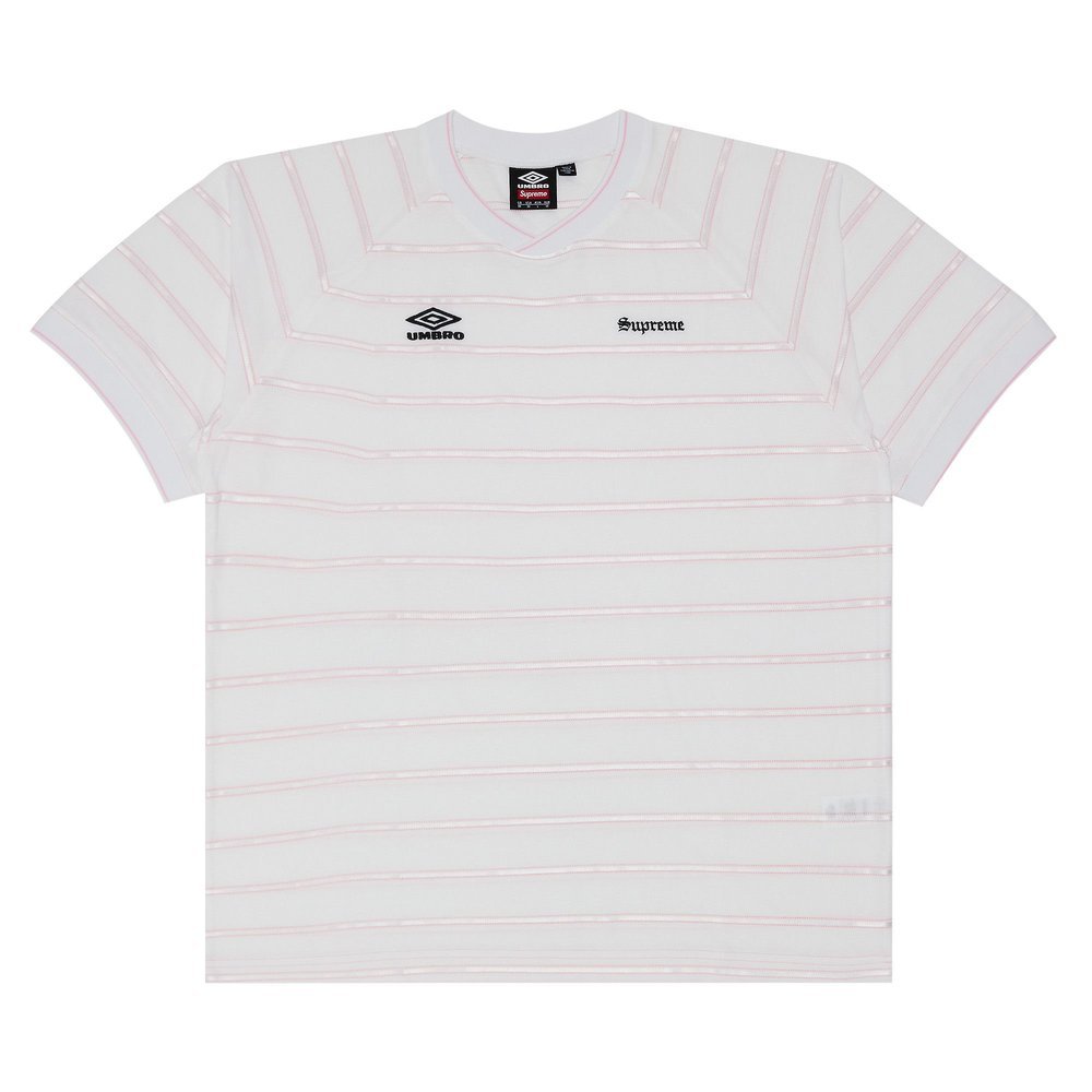 Supreme Umbro Stripe Soccer Jersey White – hlavní pohled | Purekickz