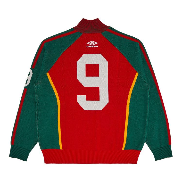 Supreme Umbro Zip Up Sweater Red – boční pohled | Purekickz