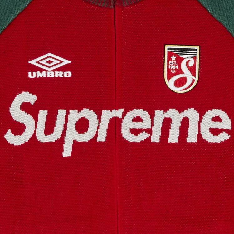 Supreme Umbro Zip Up Sweater Red – detail | Purekickz