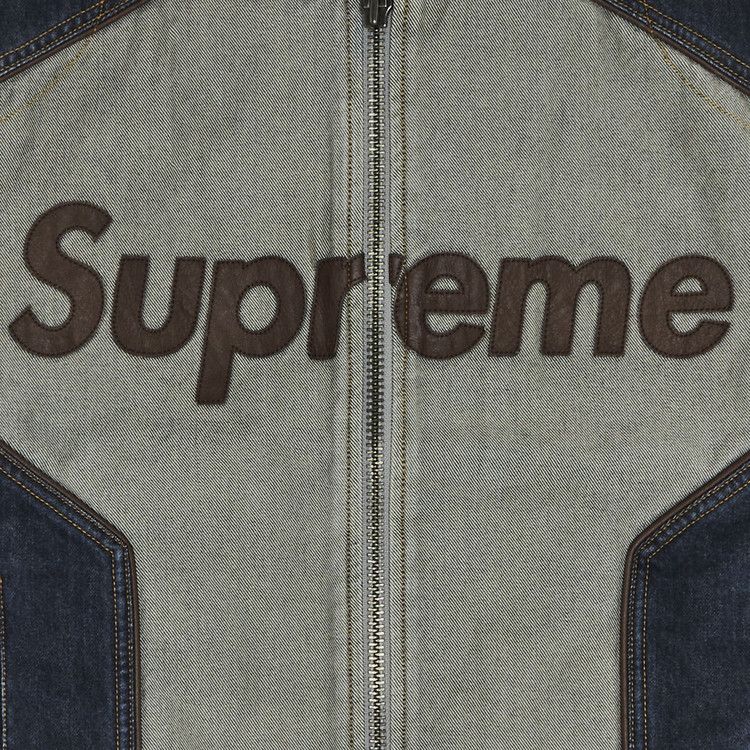 Supreme Vanson Leathers Cordura Cotton Jacket Denim – detail | Purekickz