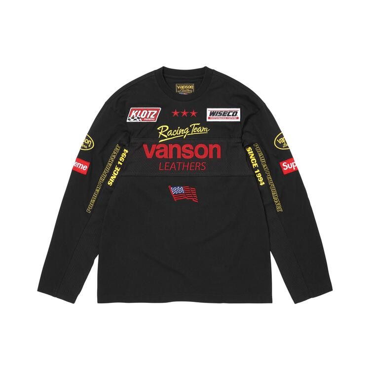 Supreme Vanson Leathers L/S Top Black – hlavní pohled | Purekickz