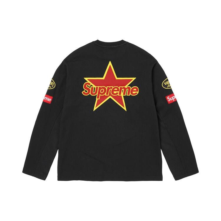 Supreme Vanson Leathers L/S Top Black – boční pohled | Purekickz