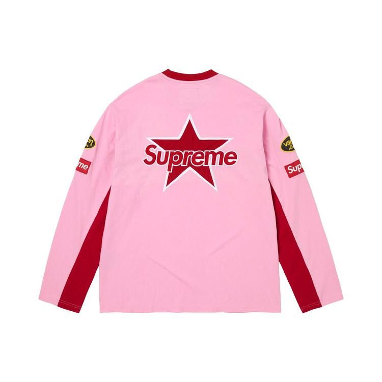 Supreme Vanson Leathers L/S Top Pink – boční pohled | Purekickz