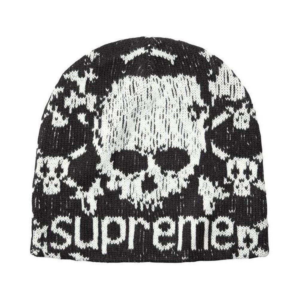 Supreme Vanson Leathers Skull Beanie Black