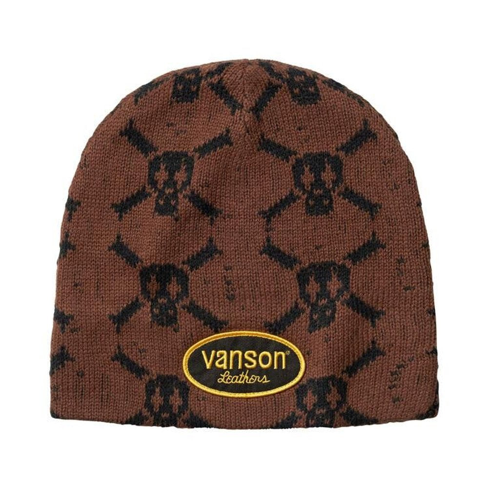 Supreme Vanson Leathers Skull Beanie Brown