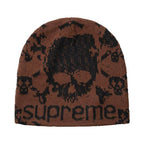 Supreme Vanson Leathers Skull Beanie Brown
