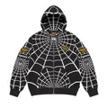 Supreme Vanson Leathers Spider-Man Zip Up Hooded Sweatshirt Black – hlavní pohled | Purekickz