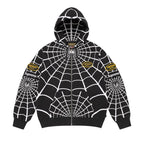 Supreme Vanson Leathers Spider-Man Zip Up Hooded Sweatshirt Black – hlavní pohled | Purekickz
