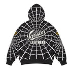 Supreme Vanson Leathers Spider-Man Zip Up Hooded Sweatshirt Black – boční pohled | Purekickz