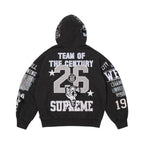 Supreme Warriors Appliqué Zip Up Hooded Sweatshirt Black – boční pohled | Purekickz