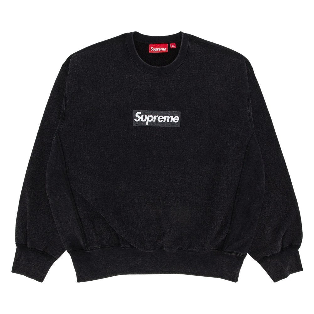 Supreme Washed Box Logo Crewneck Black – hlavní pohled | Purekickz