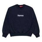 Supreme Washed Box Logo Crewneck Navy – hlavní pohled | Purekickz