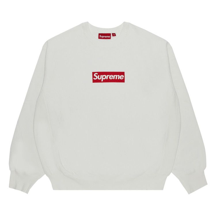 Supreme Washed Box Logo Crewneck White – hlavní pohled | Purekickz