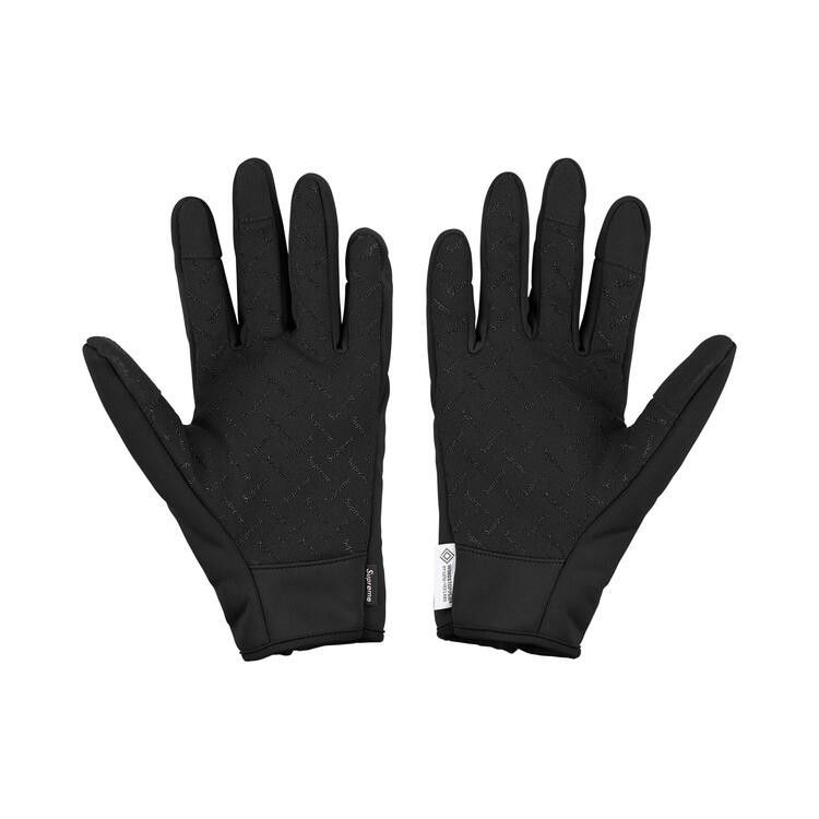 Supreme WINDSTOPPER Zip Gloves (FW25) Black – boční pohled | Purekickz