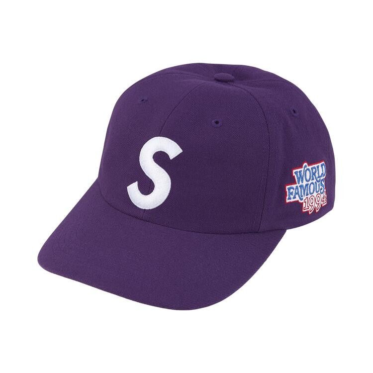 Supreme World Famous S Logo 6-Panel Purple – hlavní pohled | Purekickz