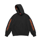 Supreme Woven Patches Hooded Sweatshirt Black – boční pohled | Purekickz