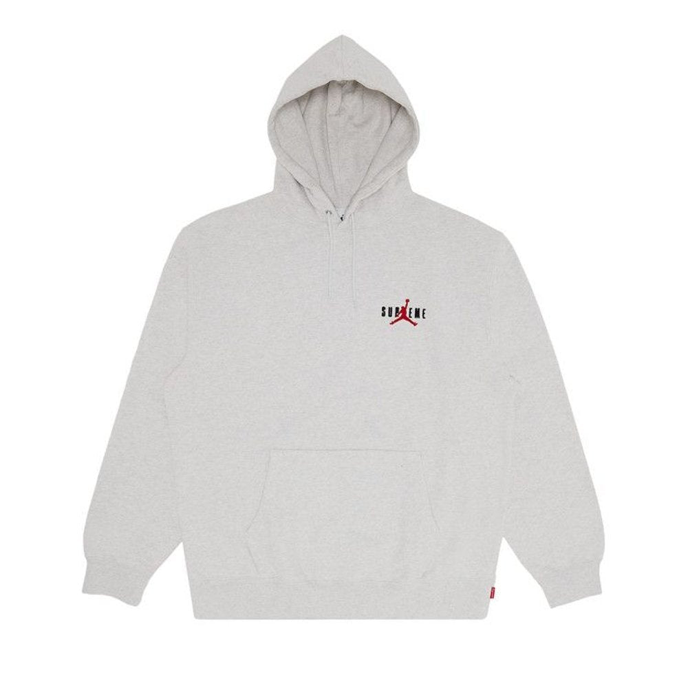 Supreme x Jordan Hooded Sweatshirt Ash Grey – hlavní pohled | Purekickz