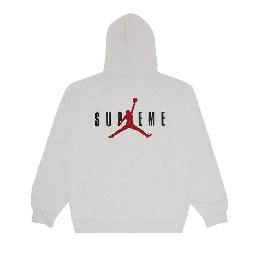 Supreme x Jordan Hooded Sweatshirt Ash Grey – boční pohled | Purekickz