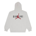 Supreme x Jordan Hooded Sweatshirt Ash Grey – boční pohled | Purekickz