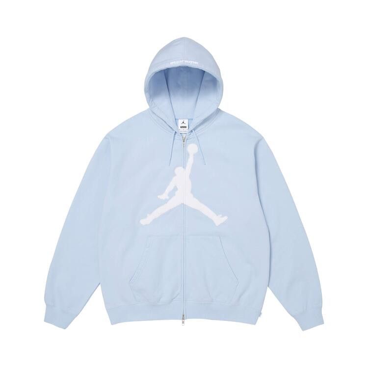 Supreme x Jordan Zip Up Hooded Sweatshirt Light Blue – hlavní pohled | Purekickz