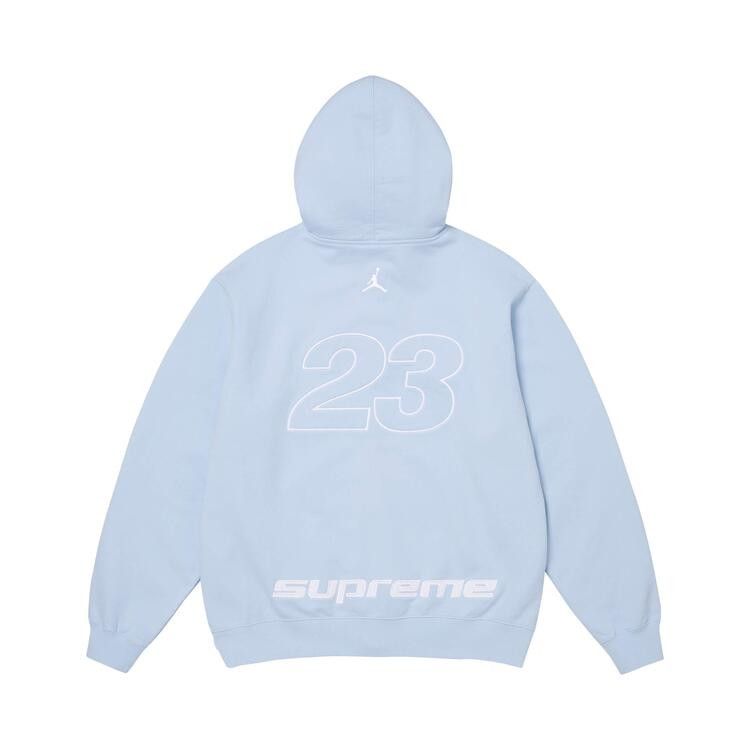 Supreme x Jordan Zip Up Hooded Sweatshirt Light Blue – boční pohled | Purekickz