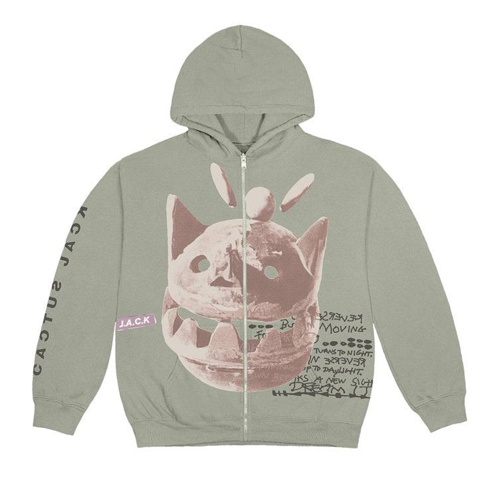 Travis Scott New Sight Zip Up Hoodie Olive