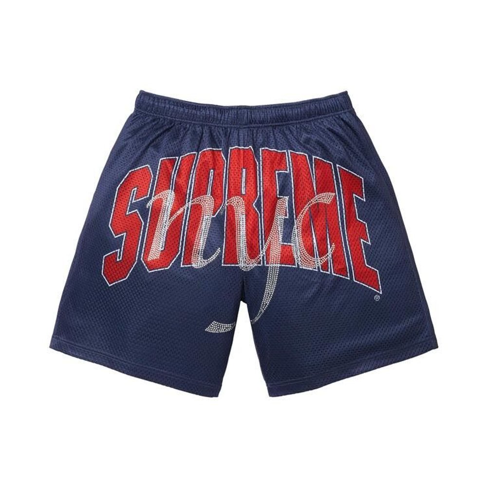 Supreme Rhinestone Mesh Short Navy – hlavní pohled | Purekickz
