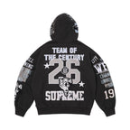 Supreme Warriors Appliqué Zip Up Hooded Sweatshirt Black – boční pohled | Purekickz