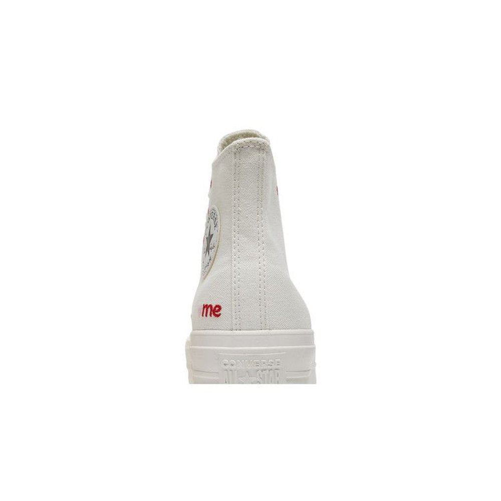 Converse Chuck Taylor All Star Lift Hi White Red (W) – detail materiálu | Purekickz
