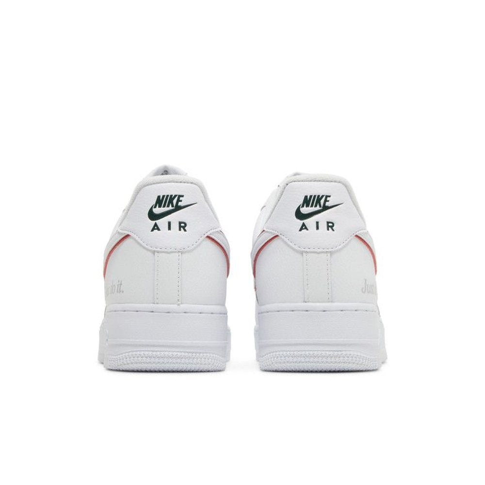 Nike Air Force 1 Low Just Do It White Noble Green Metallic Silver University Red – podrážka | Purekickz