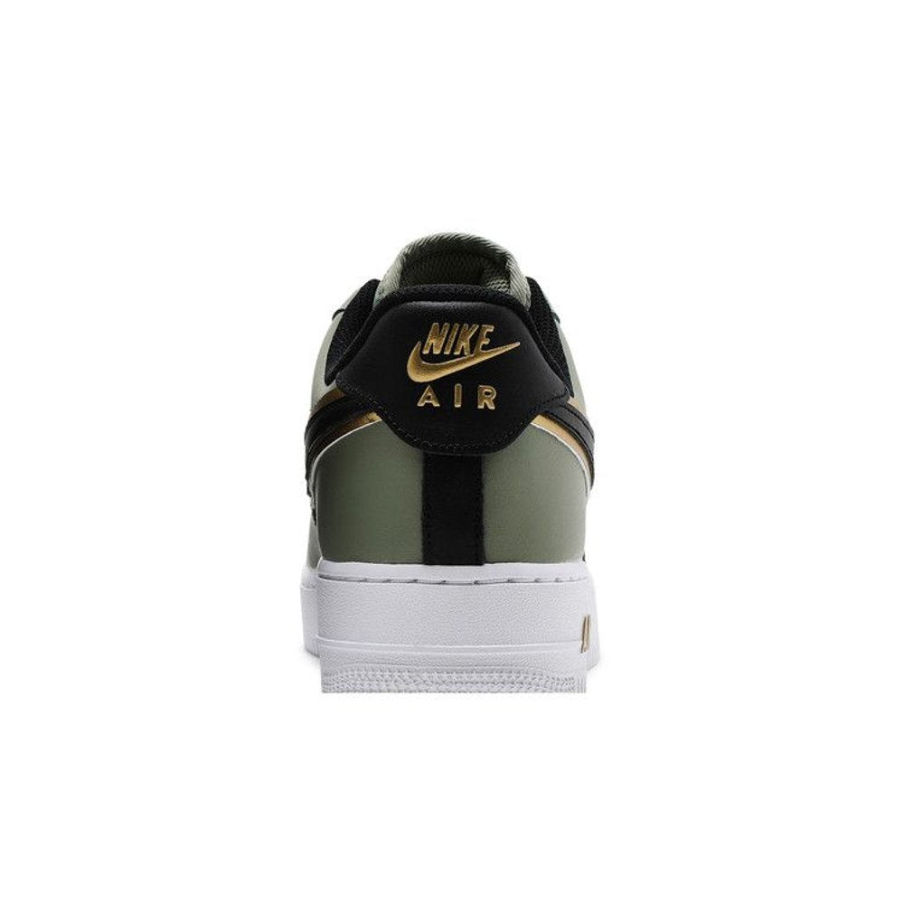 Nike Air Force 1 Low '07 LV8 Double Swoosh Olive Gold Black – detail materiálu | Purekickz
