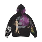 Supreme Overprint Hooded Sweatshirt Black – boční pohled | Purekickz