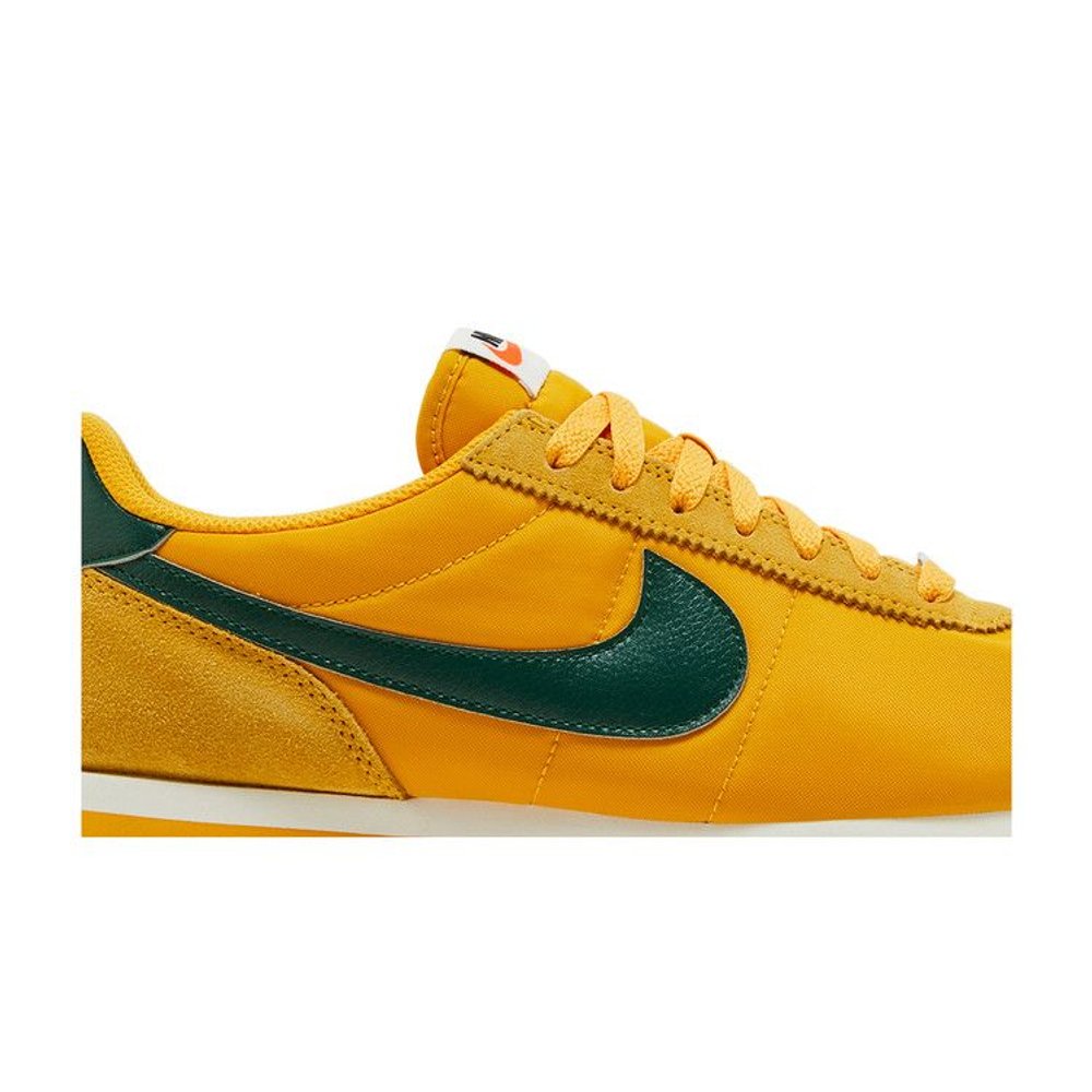 Nike Cortez Textile Yellow Ochre Gorge Green (W) – detail | Purekickz