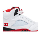 Jordan 5 Retro Fire Red Black Tongue (2025) – detail | Purekickz