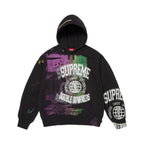 Supreme Overprint Hooded Sweatshirt Black – hlavní pohled | Purekickz