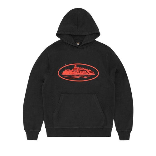 Corteiz Alcatraz Hoodie V2 Black/Red – hlavní pohled | Purekickz