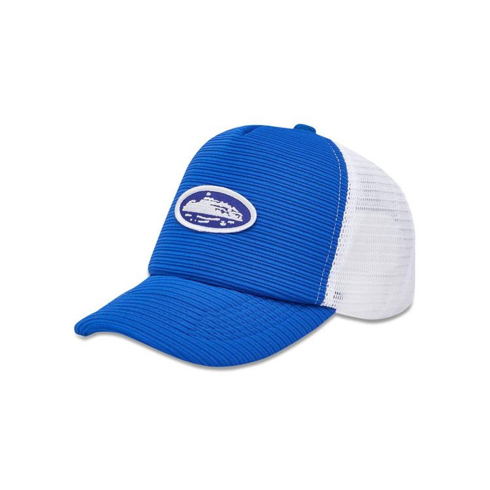 Corteiz Short Peak Trucker Royal Blue – boční pohled | Purekickz