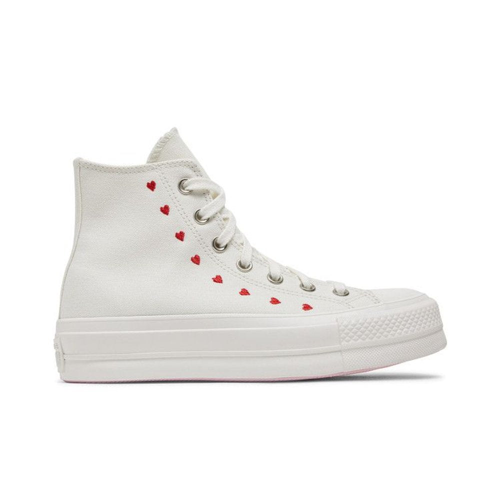 Converse Chuck Taylor All Star Lift Hi White Red (W) – boční pohled | Purekickz