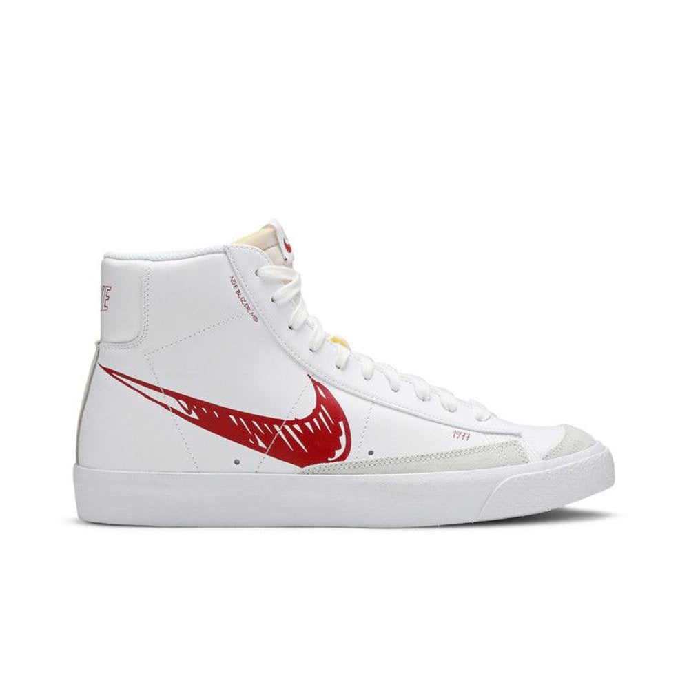 Nike Blazer Mid 77 Sketch White Red – boční pohled | Purekickz