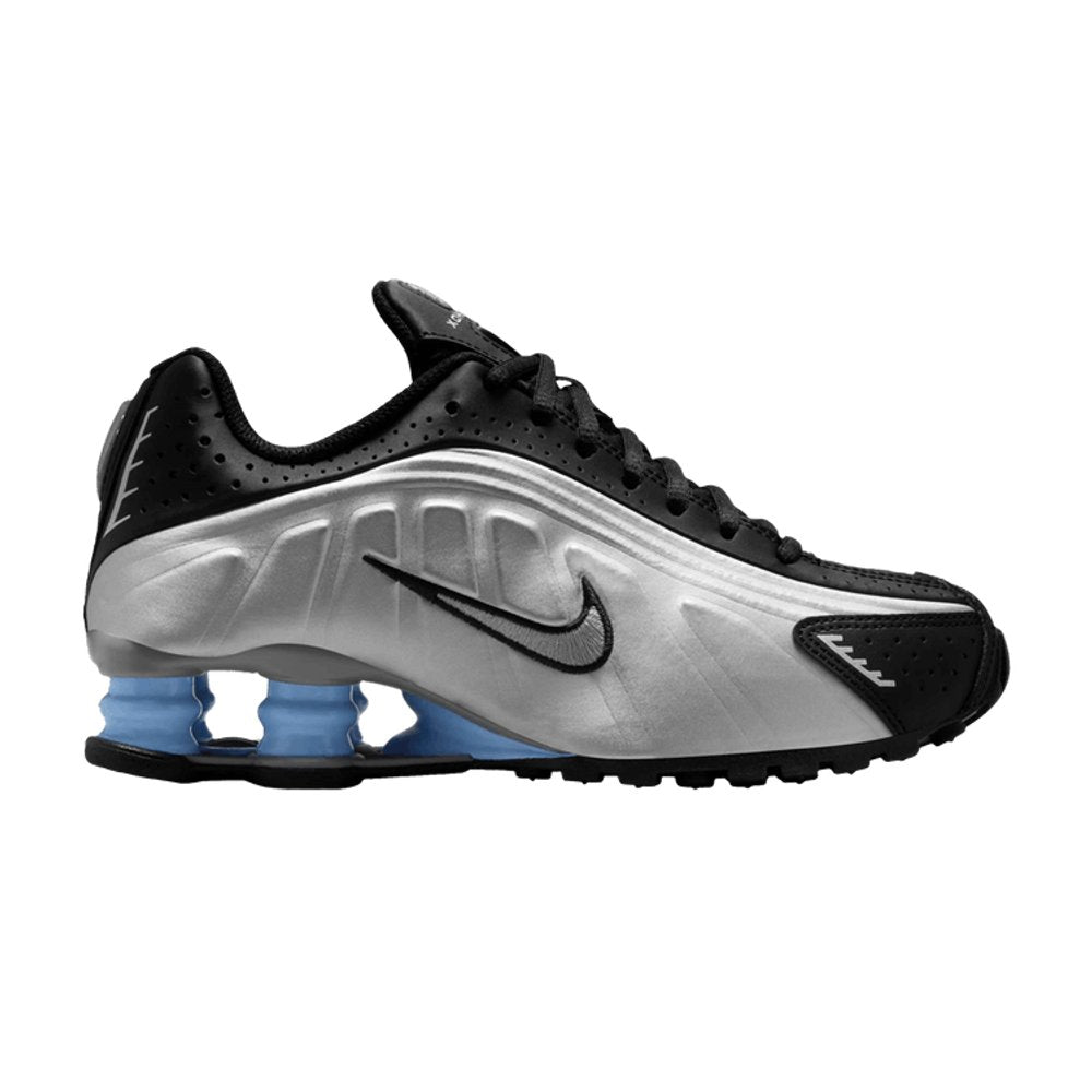 Nike Shox R4 Metallic Silver Black Psychic Blue (GS)