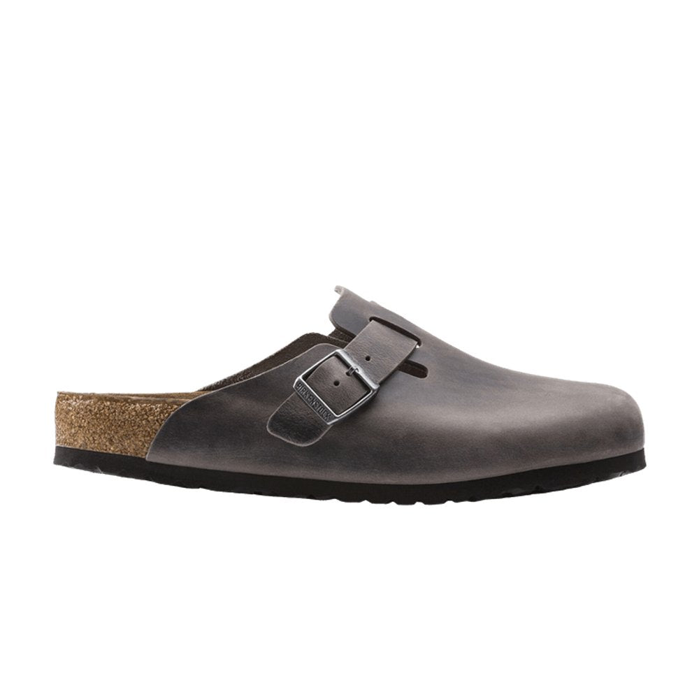Birkenstock Boston Soft Footbed Oiled Leather Iron Grey