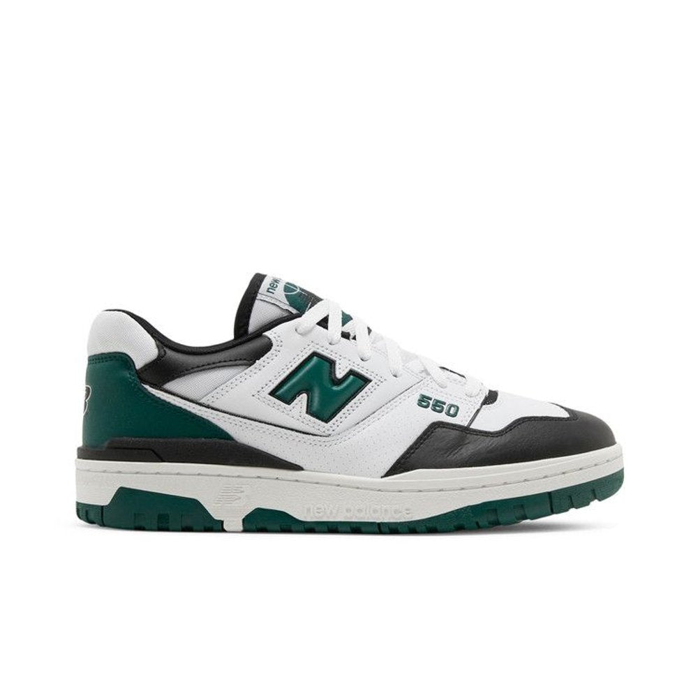 New Balance 550 White Green Black – boční pohled | Purekickz